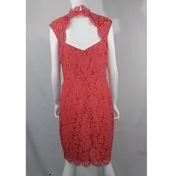 VINCE CAMUTO Open Back Lace Sheath Dress GRENADINE - Picture 6 of 8